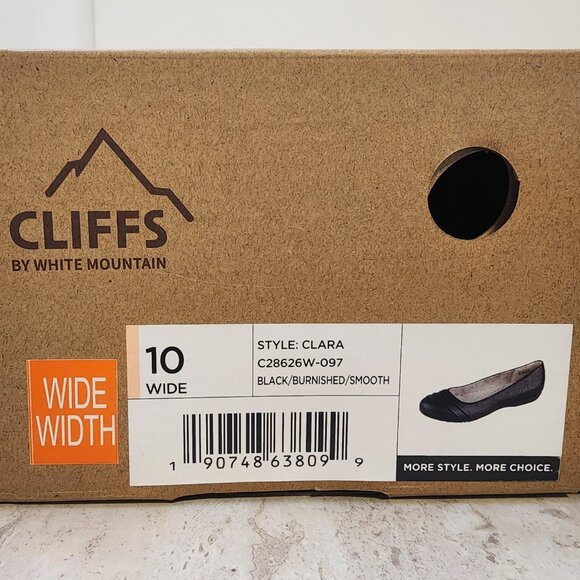 Cliffs by White Mountain Women Black Burnished Smooth 10W - A031 - Picture 10 of 11